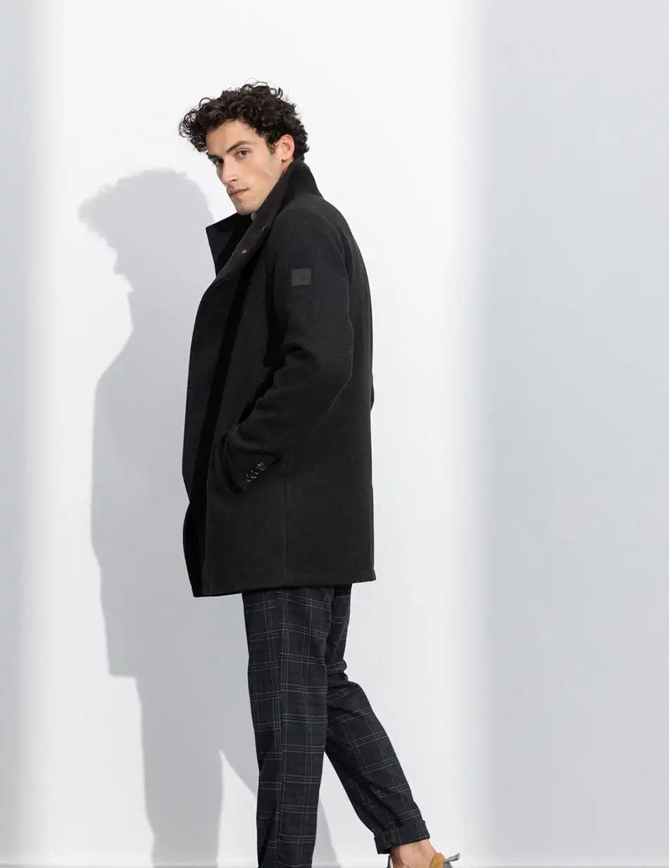 Splendid fashion ανδρικό demi παλτό με γιακά 50-201-111 BLACK