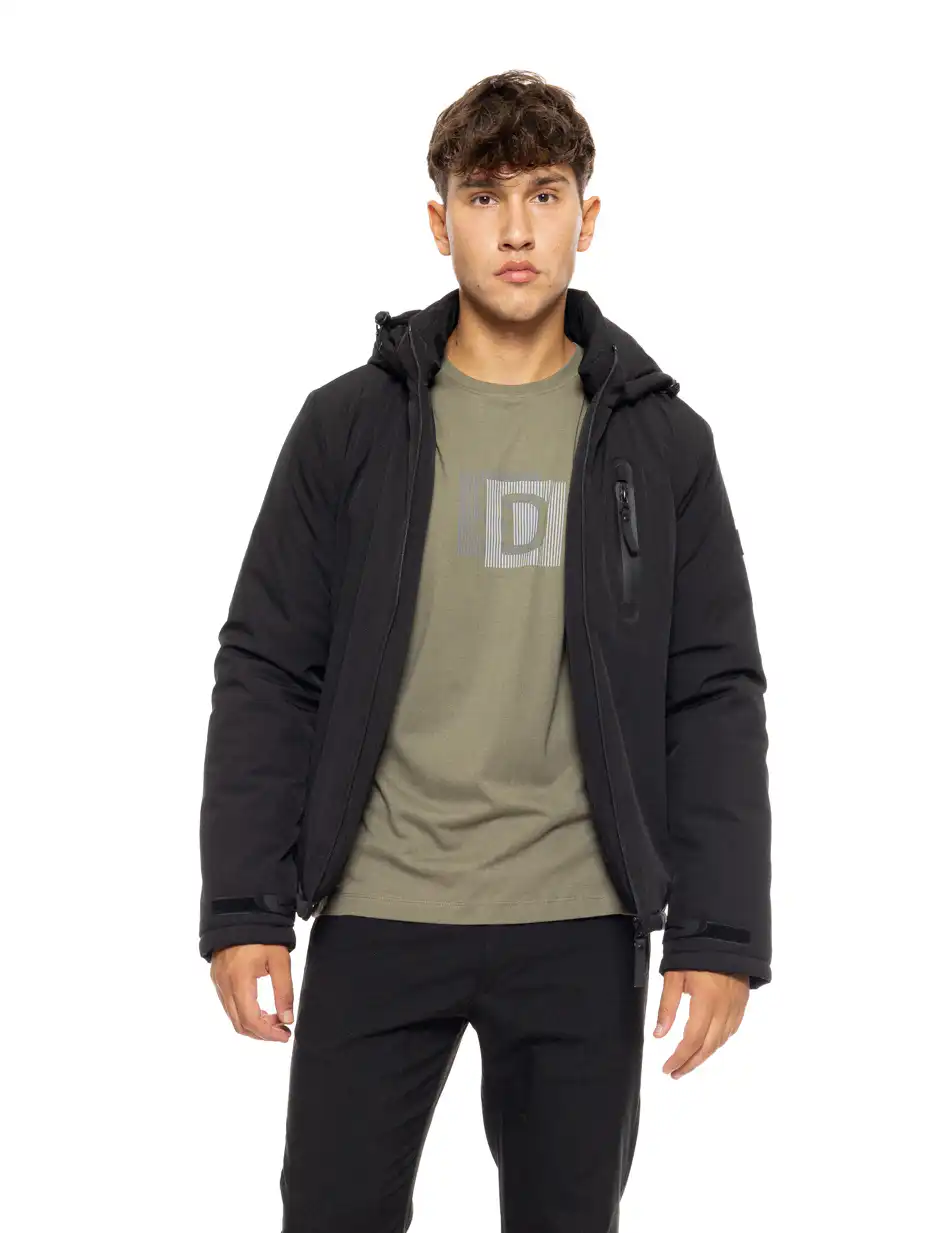 Splendid fashion ανδρικό κοντό μπουφάν με αποσπώμενη κουκούλα 50-201-113 BLACK