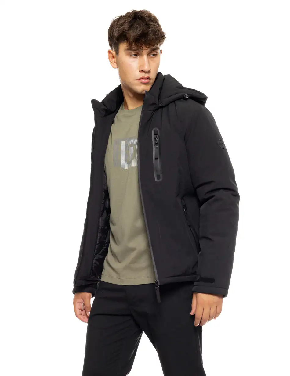 Splendid fashion ανδρικό κοντό μπουφάν με αποσπώμενη κουκούλα 50-201-113 BLACK