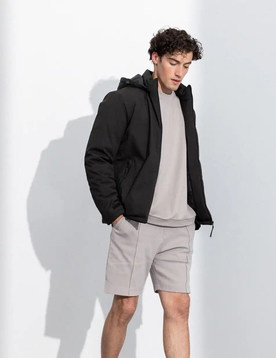 Splendid fashion ανδρικό κοντό μπουφάν με αποσπώμενη κουκούλα 50-201-113 BLACK