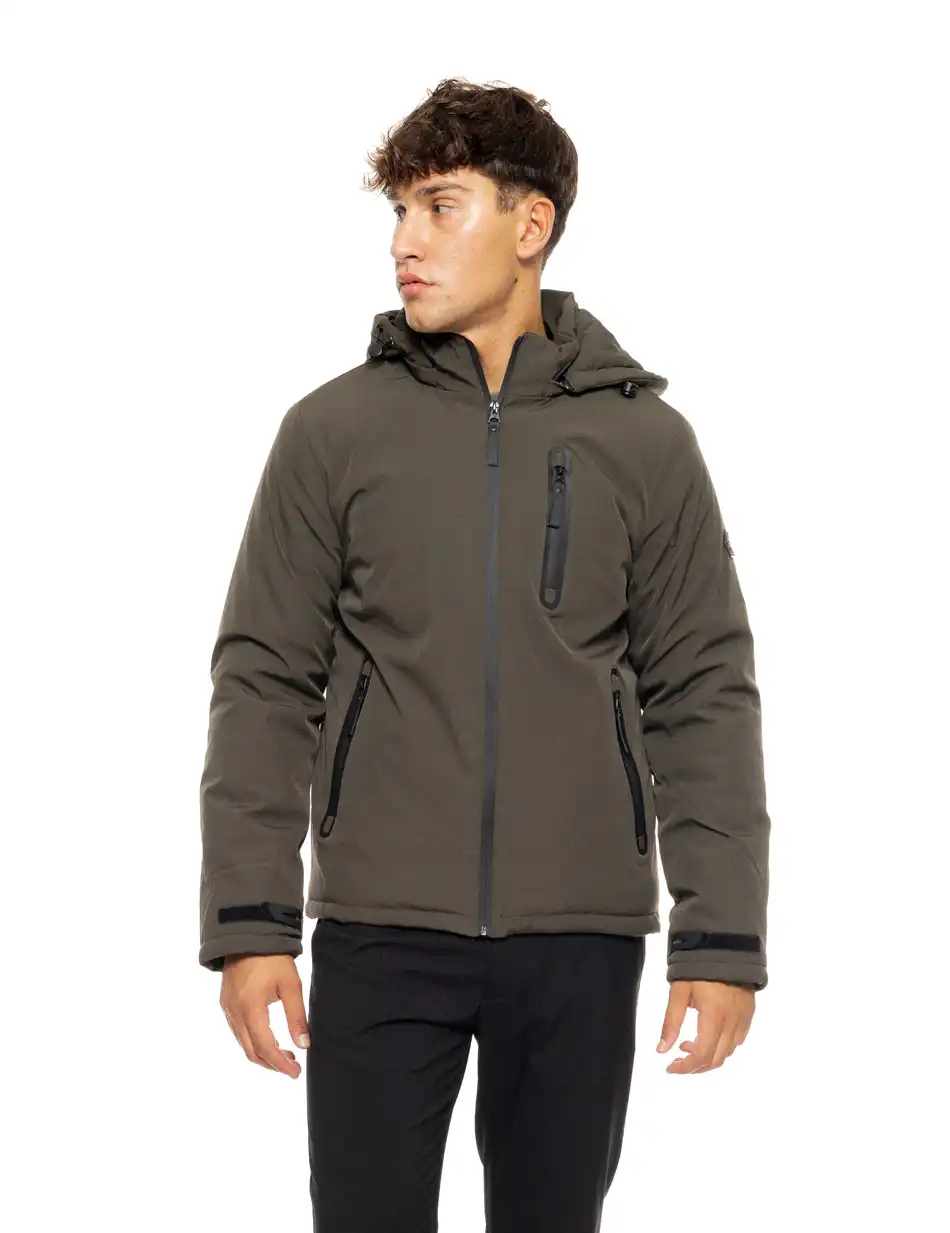 Splendid fashion ανδρικό κοντό μπουφάν με αποσπώμενη κουκούλα 50-201-113 DK GREEN