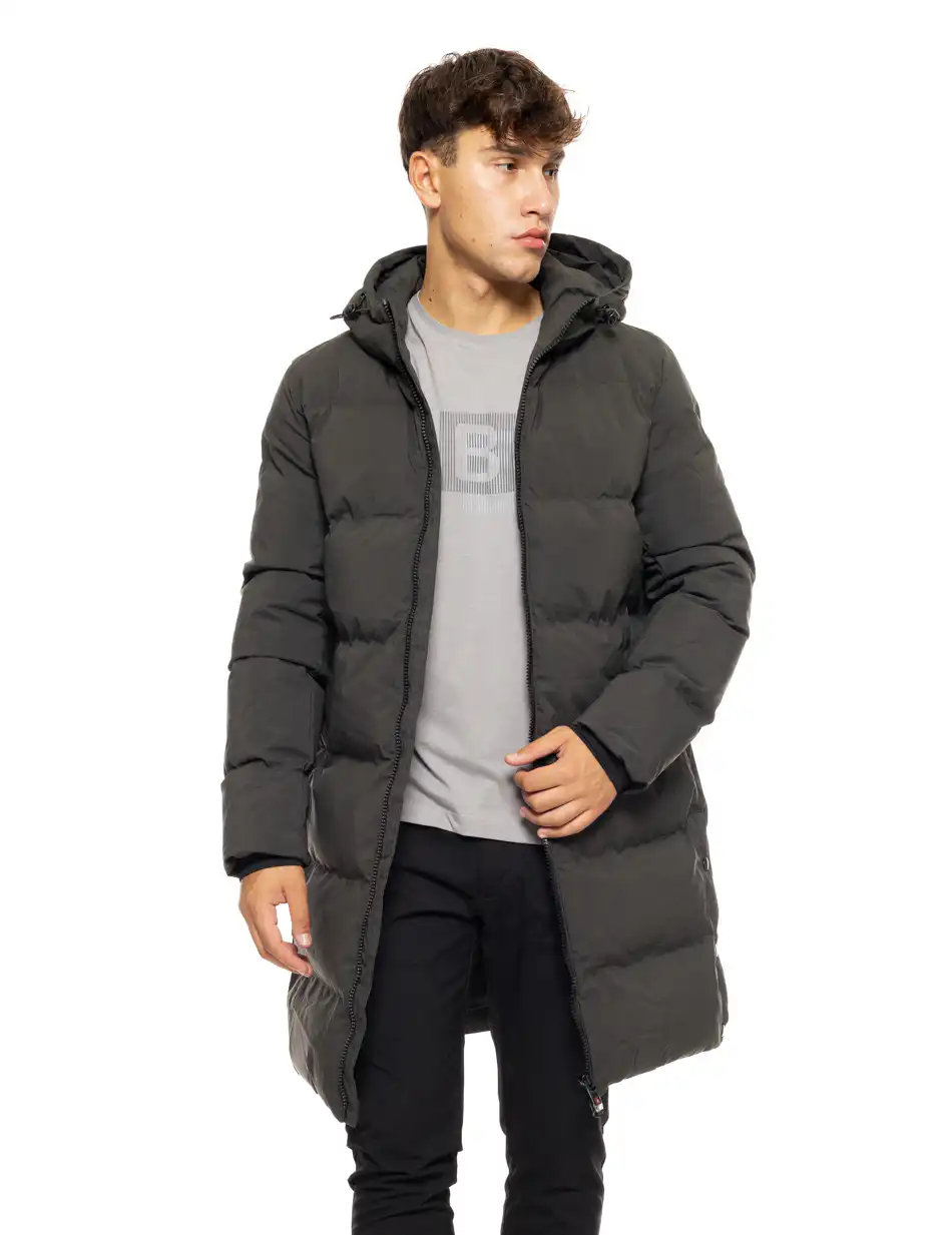 Biston fashion ανδρικό μακρύ μπουφάν με ενσωματωμένη κουκούλα 50-201-114 DK GREEN