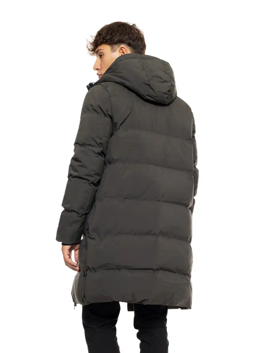 Biston fashion ανδρικό μακρύ μπουφάν με ενσωματωμένη κουκούλα 50-201-114 DK GREEN