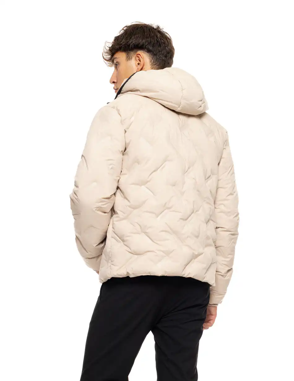 Biston fashion ανδρικό κοντό μπουφάν με ενσωματωμένη κουκούλα 50-201-115 BEIGE