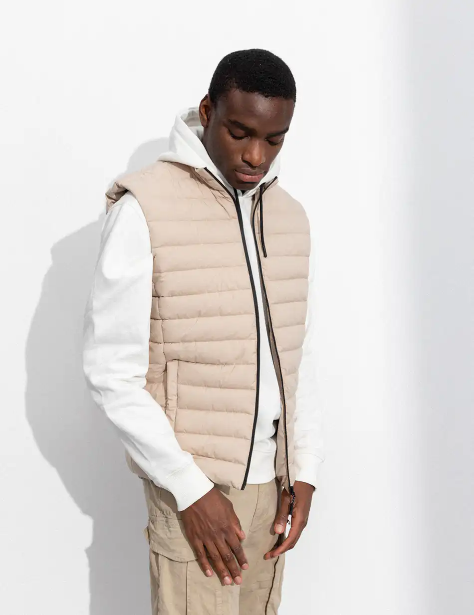 Splendid fashion ανδρικό κοντό αμάνικο μπουφάν 50-202-003 BEIGE