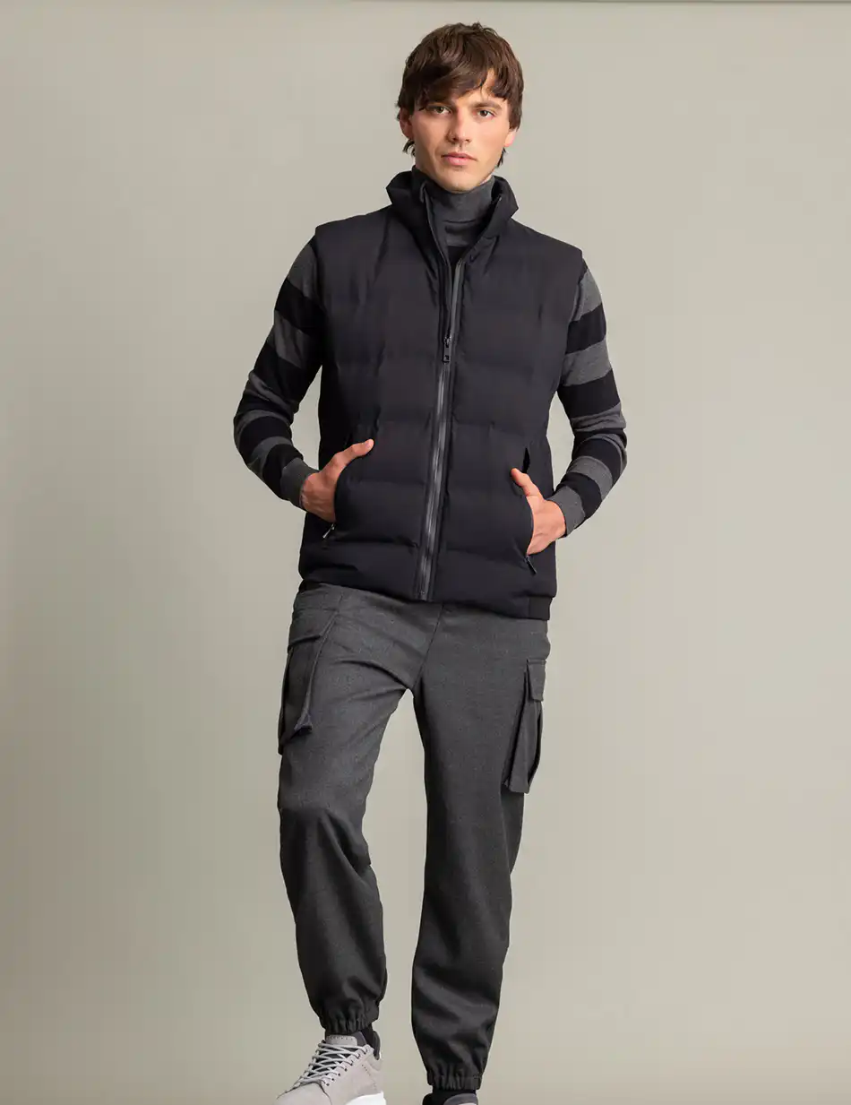 Biston fashion ανδρικό κοντό αμάνικο μπουφάν 50-202-007 BLACK