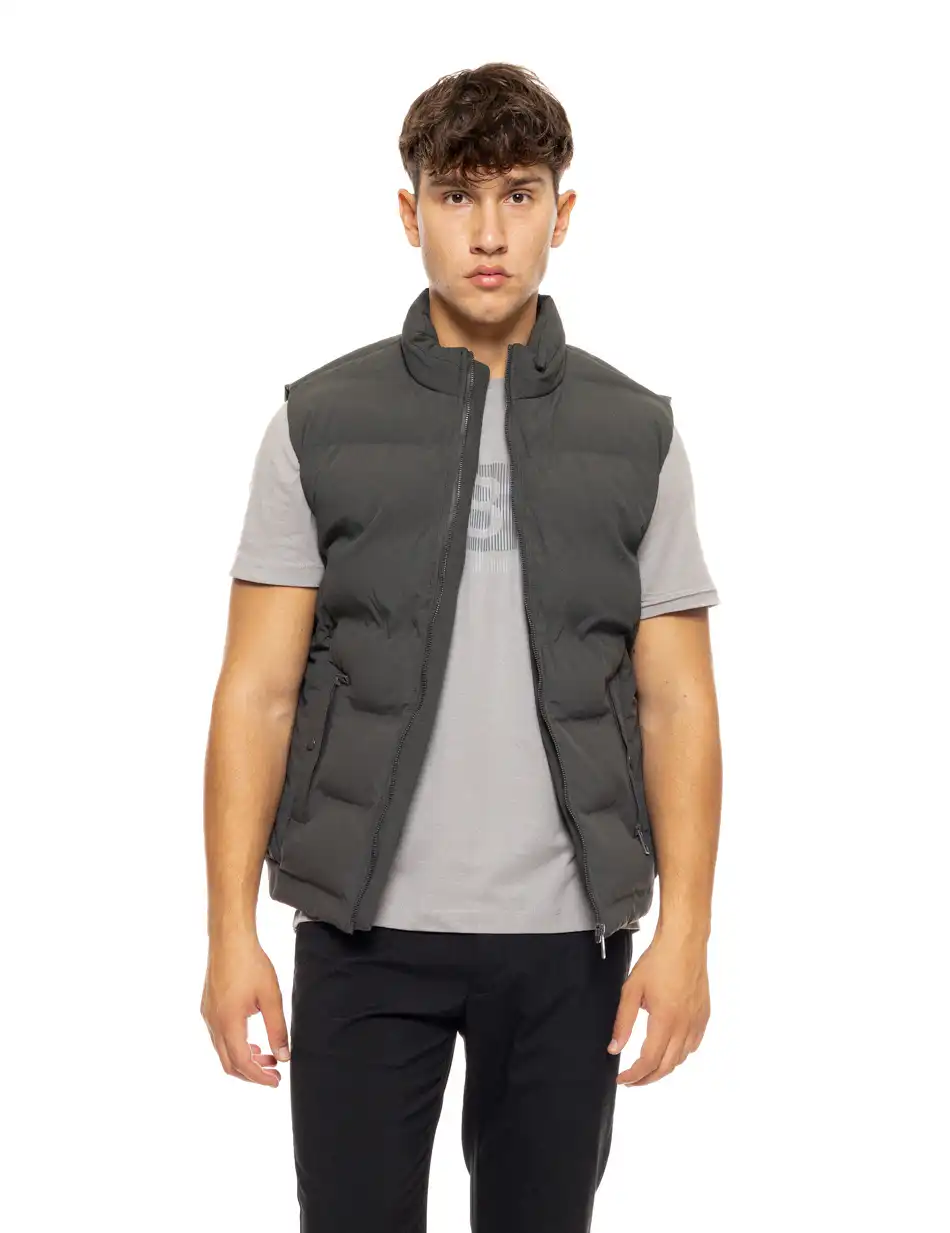 Biston fashion ανδρικό κοντό αμάνικο μπουφάν 50-202-007 DK GREEN