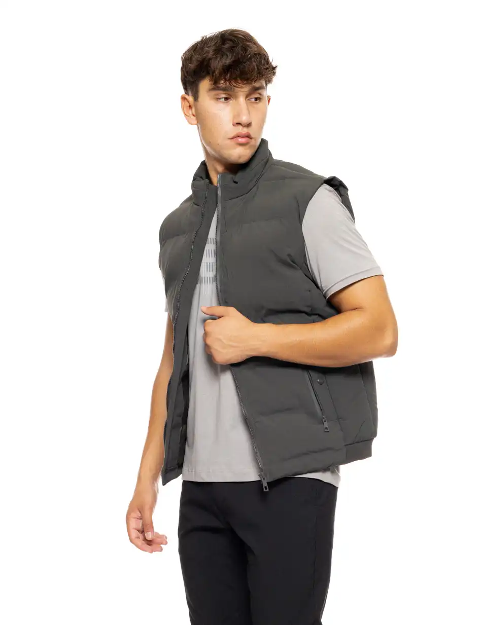 Biston fashion ανδρικό κοντό αμάνικο μπουφάν 50-202-007 DK GREEN