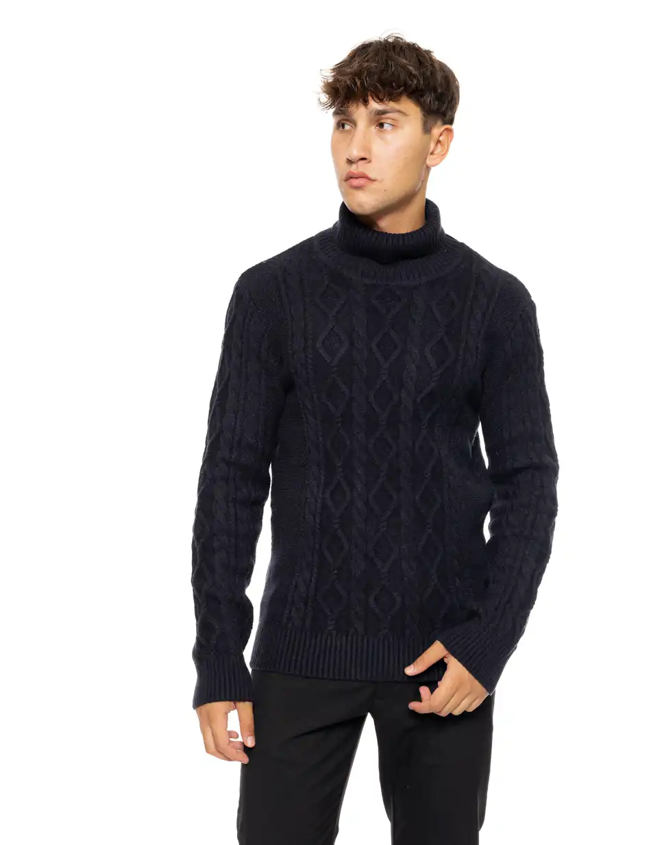 Biston fashion ανδρική πλεκτή μπλούζα με όρθιο γιακά 50-206-003 ANTHRACITE