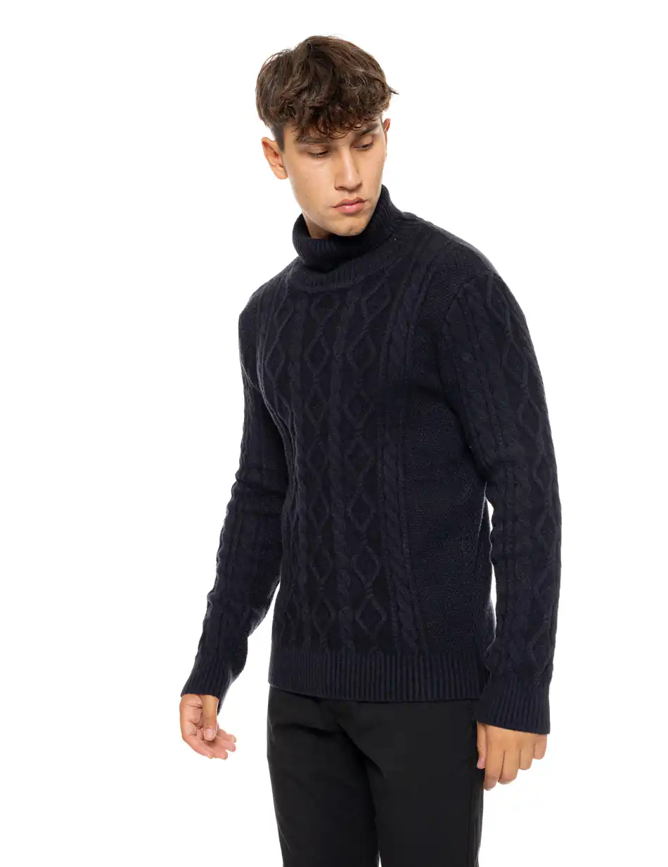 Biston fashion ανδρική πλεκτή μπλούζα με όρθιο γιακά 50-206-003 ANTHRACITE