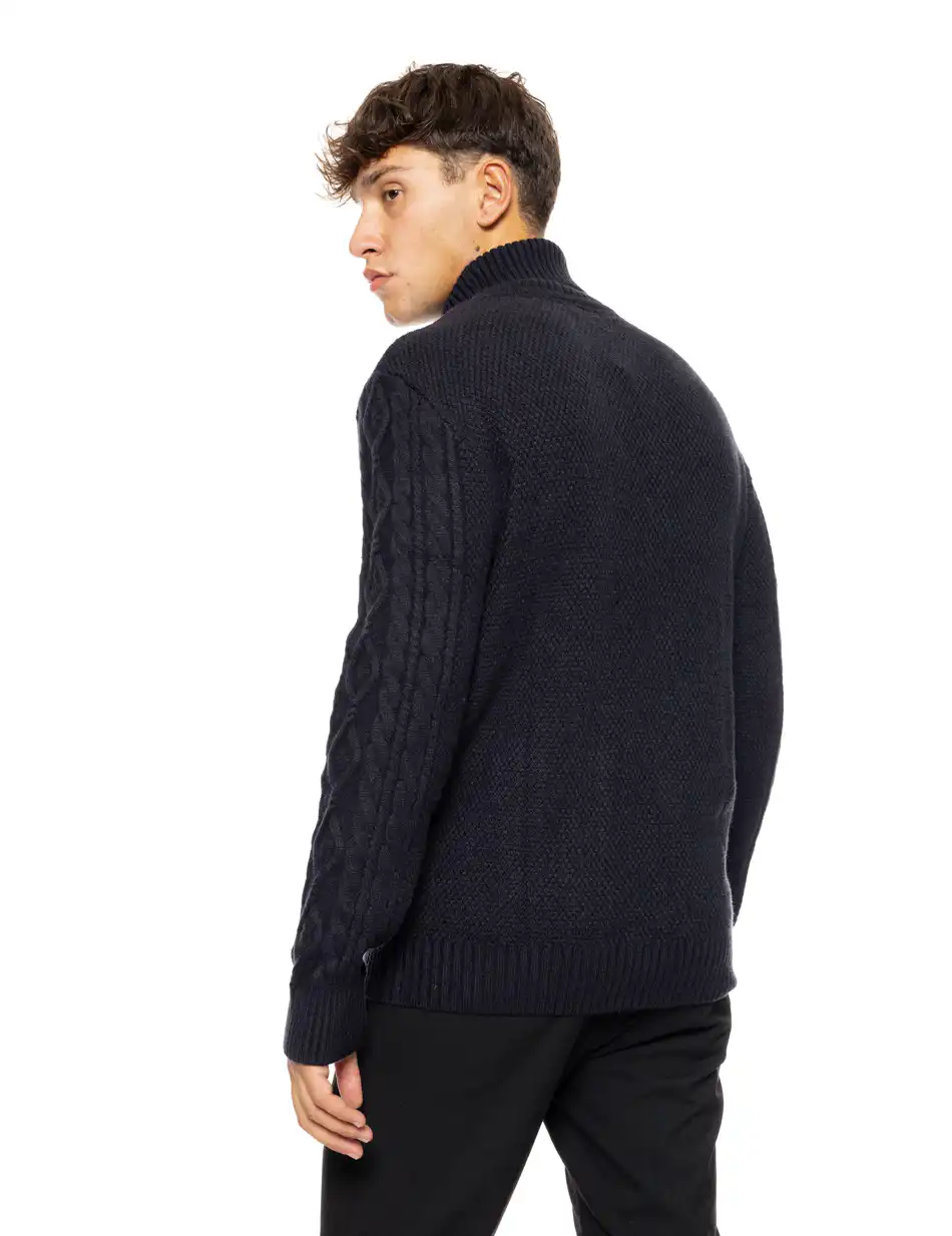 Biston fashion ανδρική πλεκτή μπλούζα με όρθιο γιακά 50-206-003 ANTHRACITE