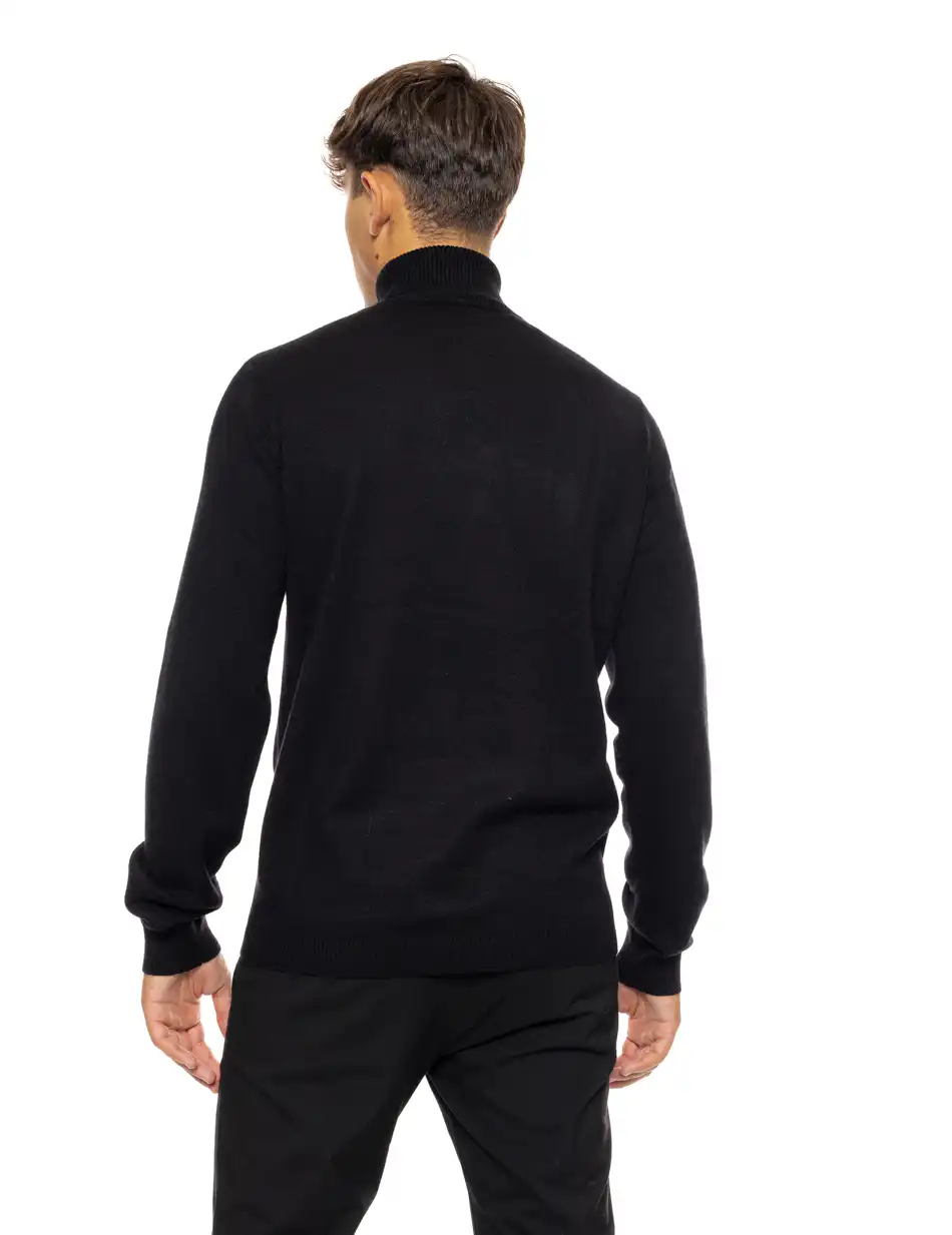 Biston fashion ανδρική πλεκτή μπλούζα με όρθιο γιακά 50-206-010 BLACK