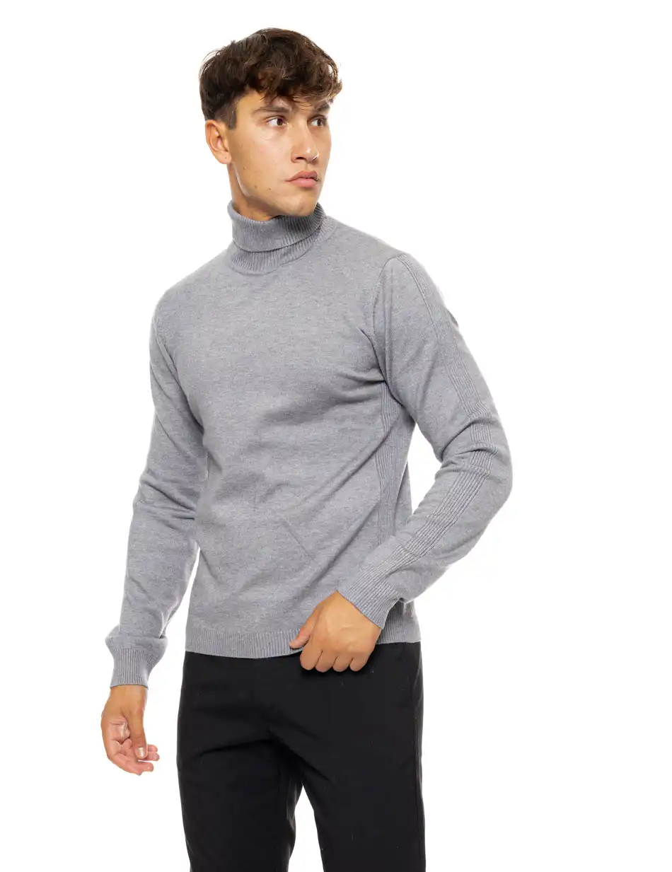 Biston fashion ανδρική πλεκτή μπλούζα με όρθιο γιακά 50-206-010 DK GREY