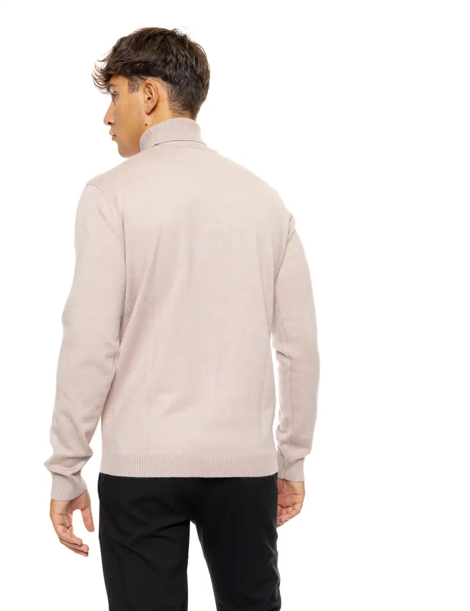 Biston fashion ανδρική πλεκτή μπλούζα με όρθιο γιακά 50-206-010 BEIGE