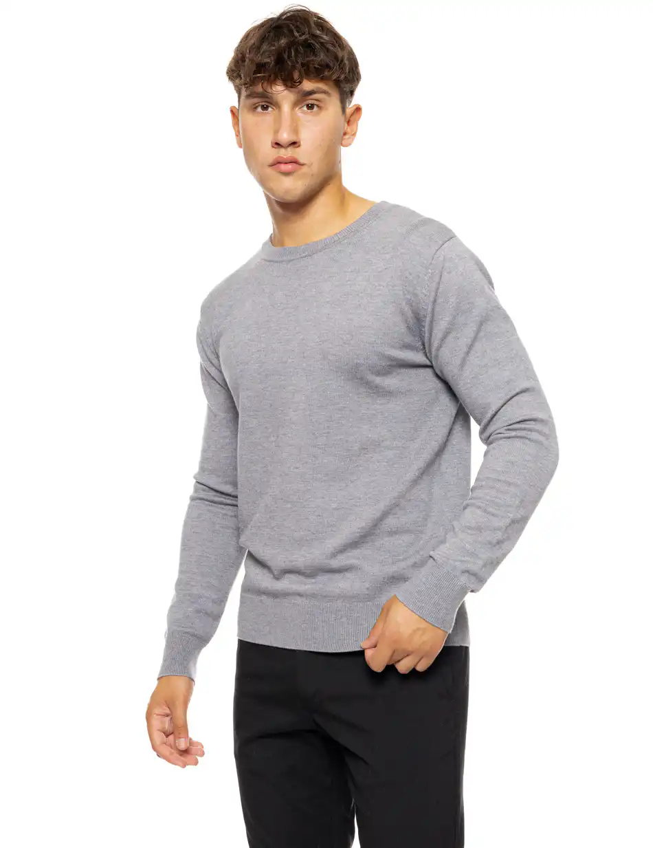 Biston fashion ανδρική πλεκτή μπλούζα με στρόγγυλο λαιμό 50-206-016 DK GREY