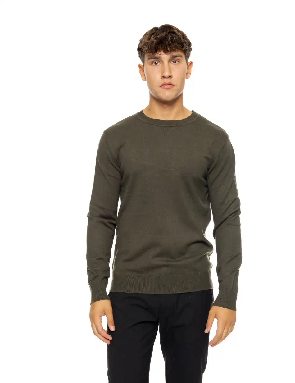 Biston fashion ανδρική πλεκτή μπλούζα με στρόγγυλο λαιμό 50-206-016 KHAKI