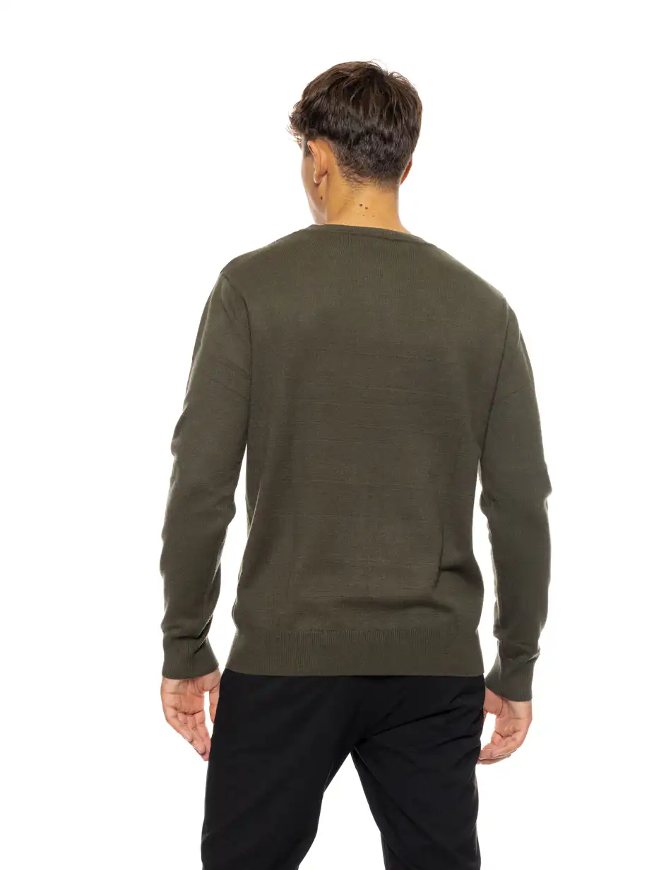 Biston fashion ανδρική πλεκτή μπλούζα με στρόγγυλο λαιμό 50-206-016 KHAKI