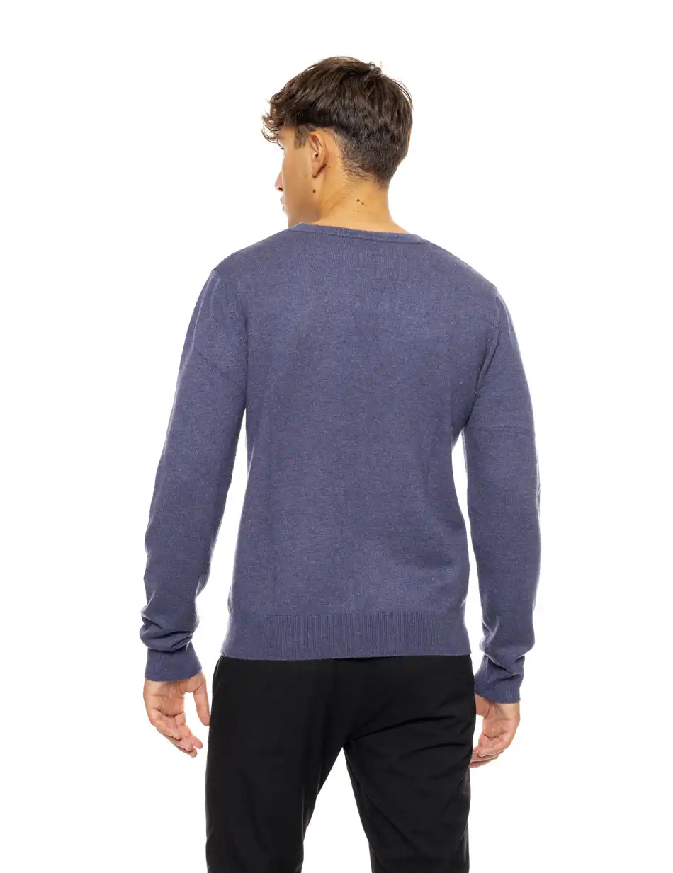 Biston fashion ανδρική πλεκτή μπλούζα με στρόγγυλο λαιμό 50-206-016 INDIGO