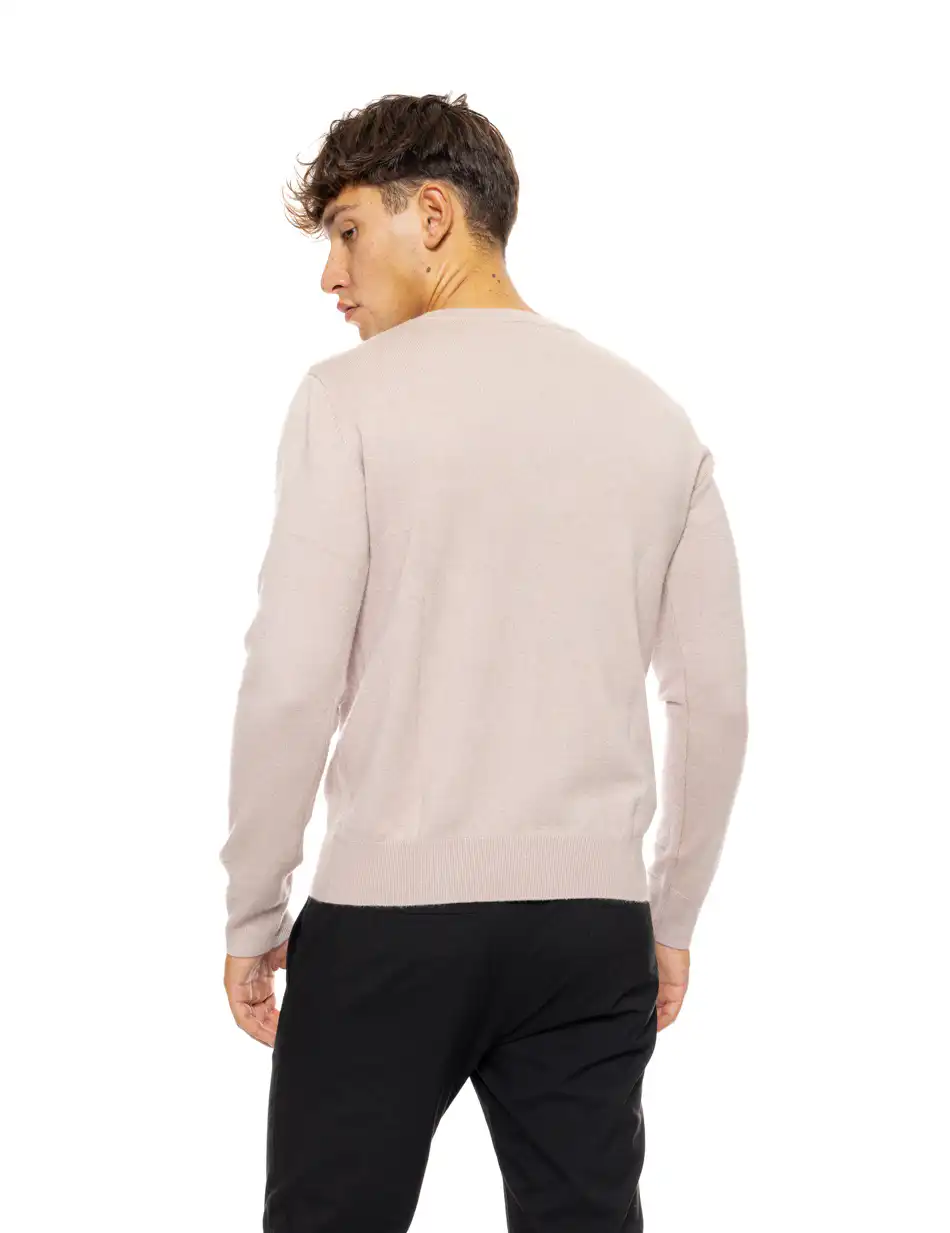 Biston fashion ανδρική πλεκτή μπλούζα με στρόγγυλο λαιμό 50-206-016 BEIGE