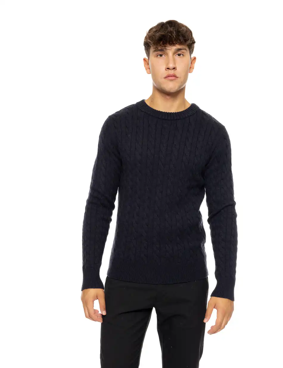 Biston fashion ανδρική πλεκτή μπλούζα με στρόγγυλο λαιμό 50-206-022 ANTHRACITE