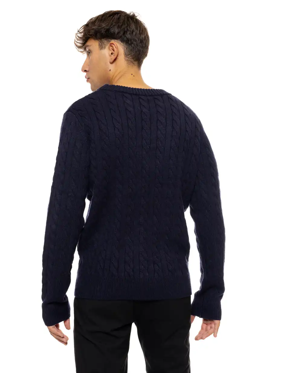 Biston fashion ανδρική πλεκτή μπλούζα με στρόγγυλο λαιμό 50-206-022 NAVY