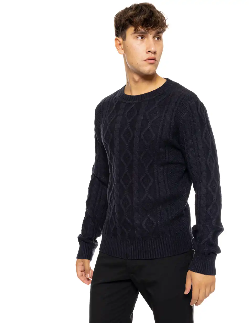 Biston fashion ανδρική πλεκτή μπλούζα με στρόγγυλο λαιμό 50-206-023 ANTHRACITE