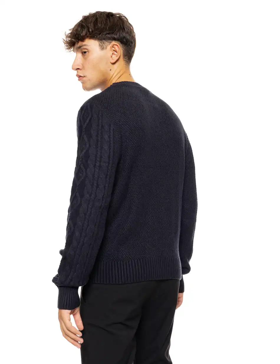 Biston fashion ανδρική πλεκτή μπλούζα με στρόγγυλο λαιμό 50-206-023 ANTHRACITE