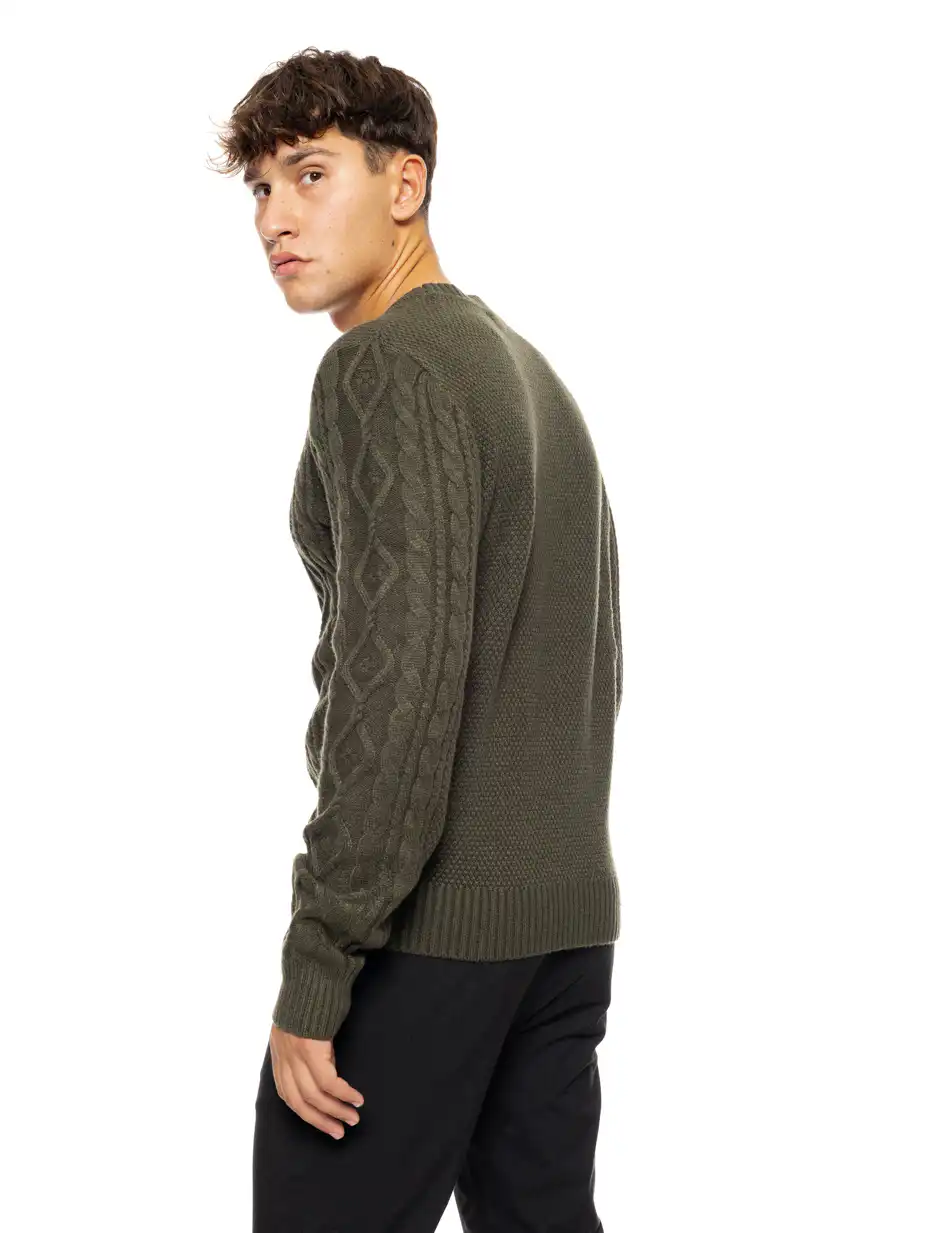 Biston fashion ανδρική πλεκτή μπλούζα με στρόγγυλο λαιμό 50-206-023 KHAKI