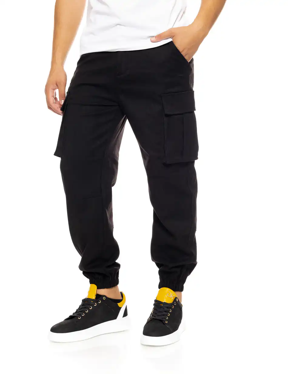 Biston fashion ανδρικό cargo παντελόνι 50-241-010 BLACK