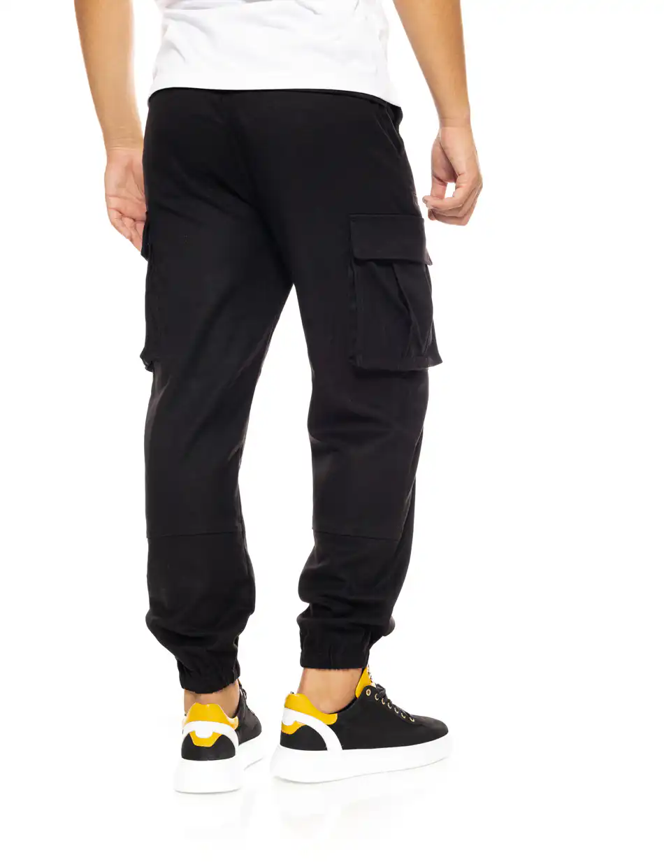 Biston fashion ανδρικό cargo παντελόνι 50-241-010 BLACK