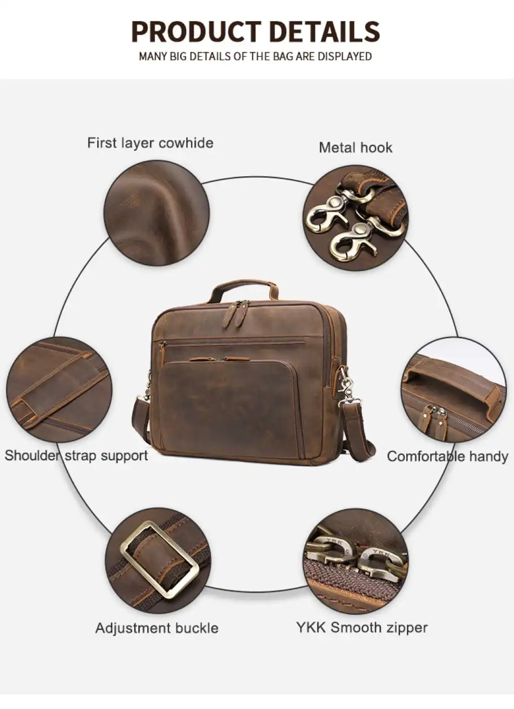 Δερμάτινος χαρτοφύλακας Cardinal 5015 σκούρο καφέ