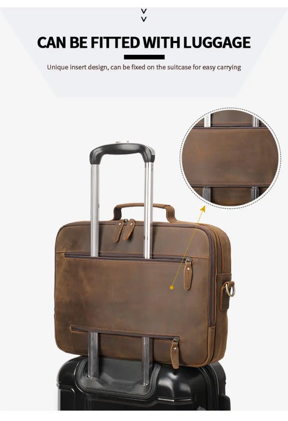 Δερμάτινος χαρτοφύλακας Cardinal 5015 σκούρο καφέ