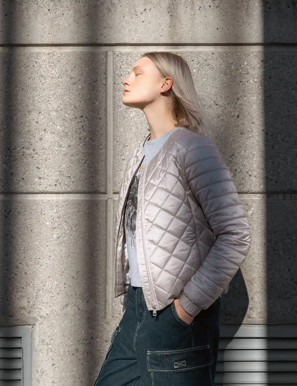 Biston fashion γυναικείο κοντό ultra light μπουφάν 51-101-004 LT GREY