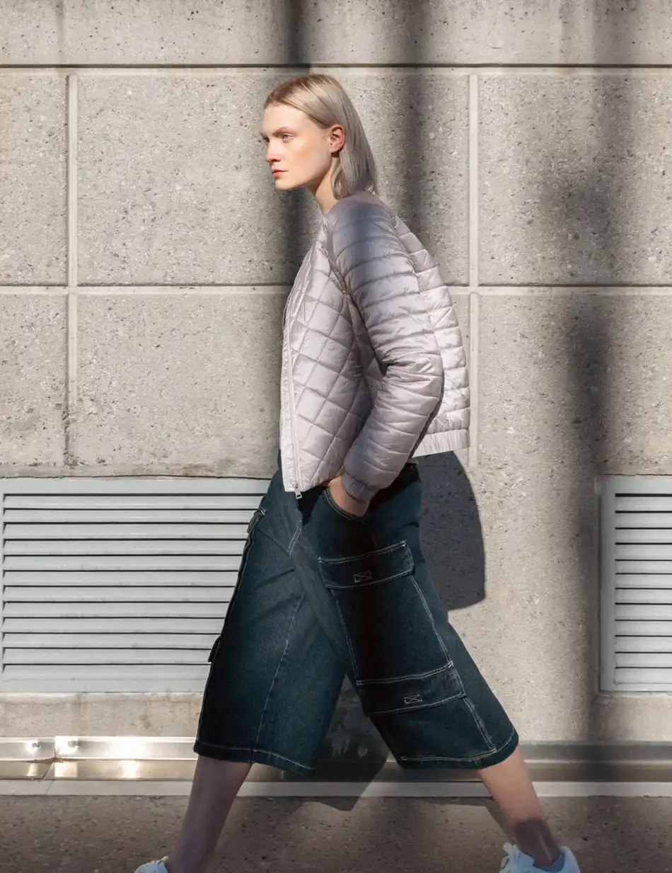 Biston fashion γυναικείο κοντό ultra light μπουφάν 51-101-004 LT GREY