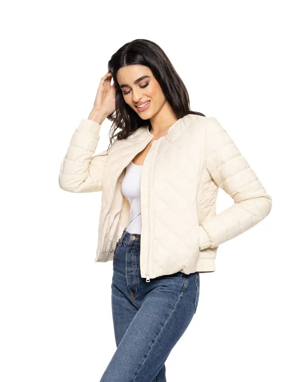 Biston fashion γυναικείο κοντό ultra light μπουφάν 51-101-004 LT BEIGE