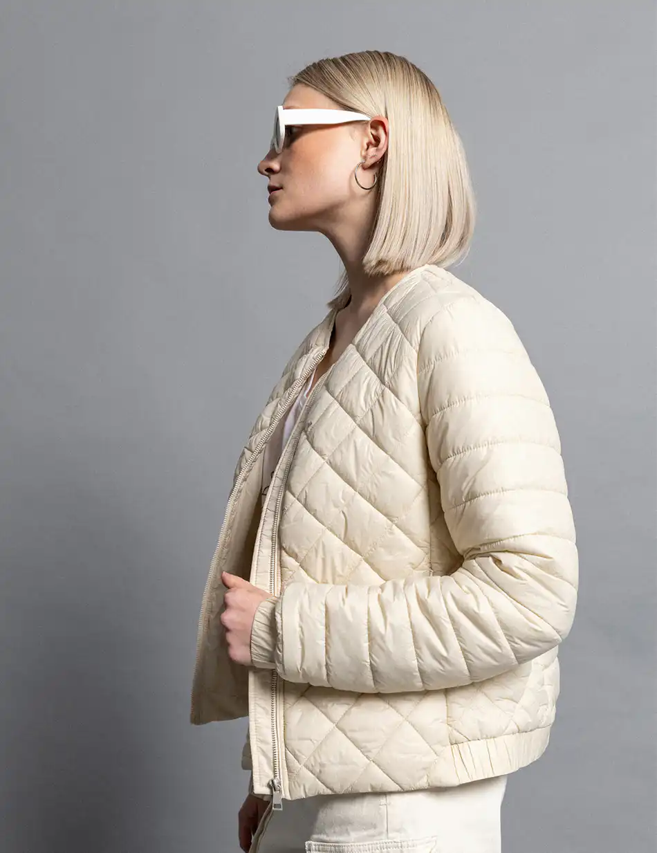 Biston fashion γυναικείο κοντό ultra light μπουφάν 51-101-004 LT BEIGE