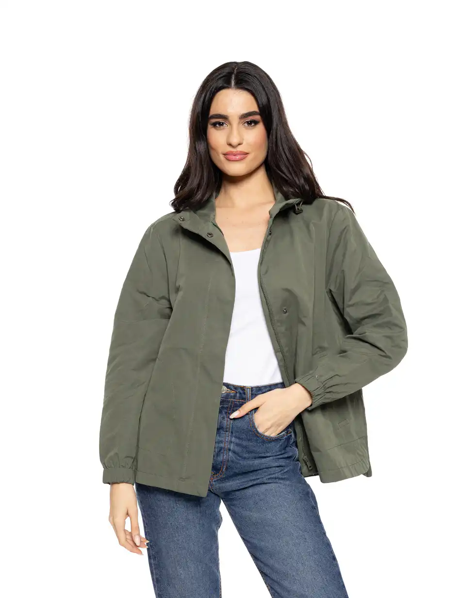 Splendid fashion γυναικείο πανωφόρι με κουκούλα 51-101-005 KHAKI