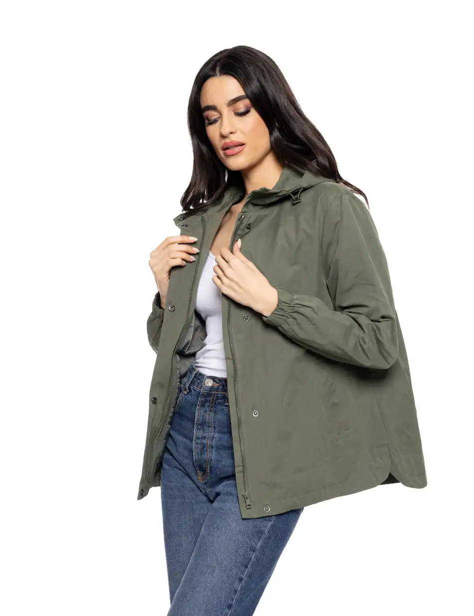 Splendid fashion γυναικείο πανωφόρι με κουκούλα 51-101-005 KHAKI