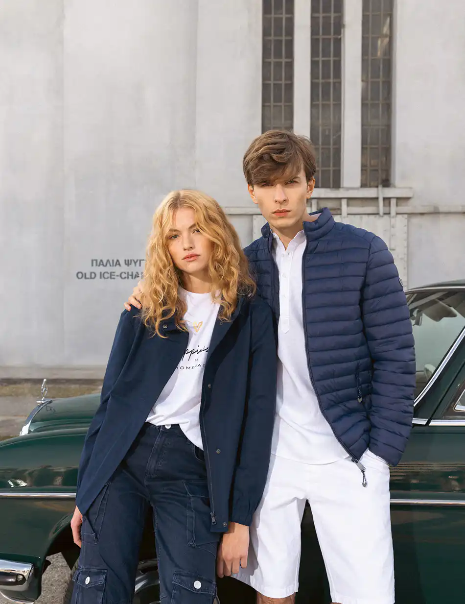 Splendid fashion γυναικείο πανωφόρι με κουκούλα 51-101-005 NAVY