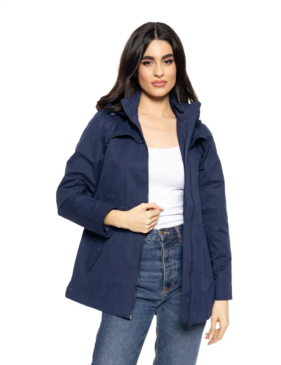Splendid fashion γυναικείο πανωφόρι με κουκούλα 51-101-006 NAVY
