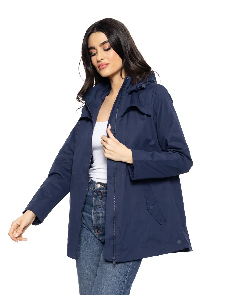 Splendid fashion γυναικείο πανωφόρι με κουκούλα 51-101-006 NAVY