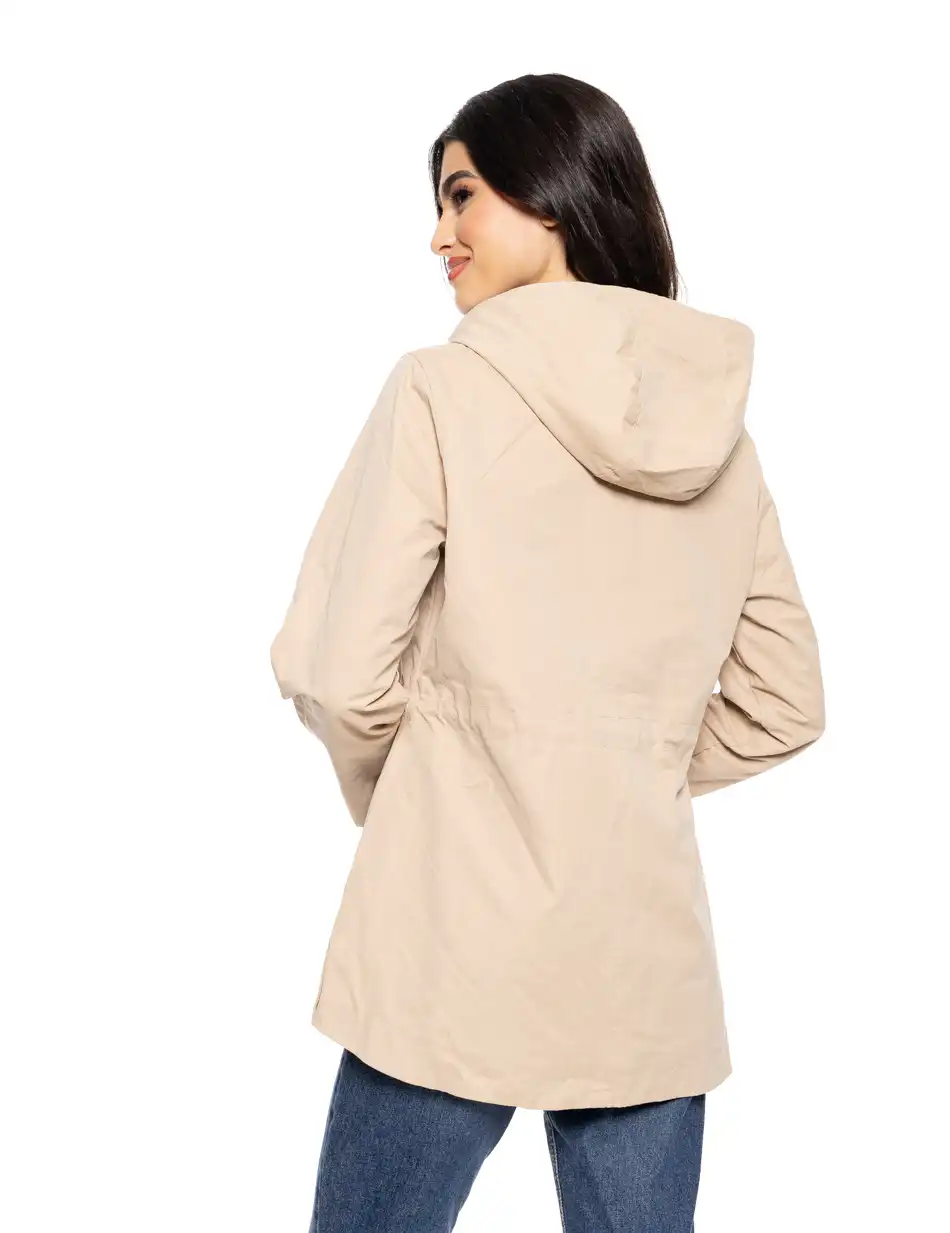 Splendid fashion γυναικείο πανωφόρι με κουκούλα 51-101-006 BEIGE