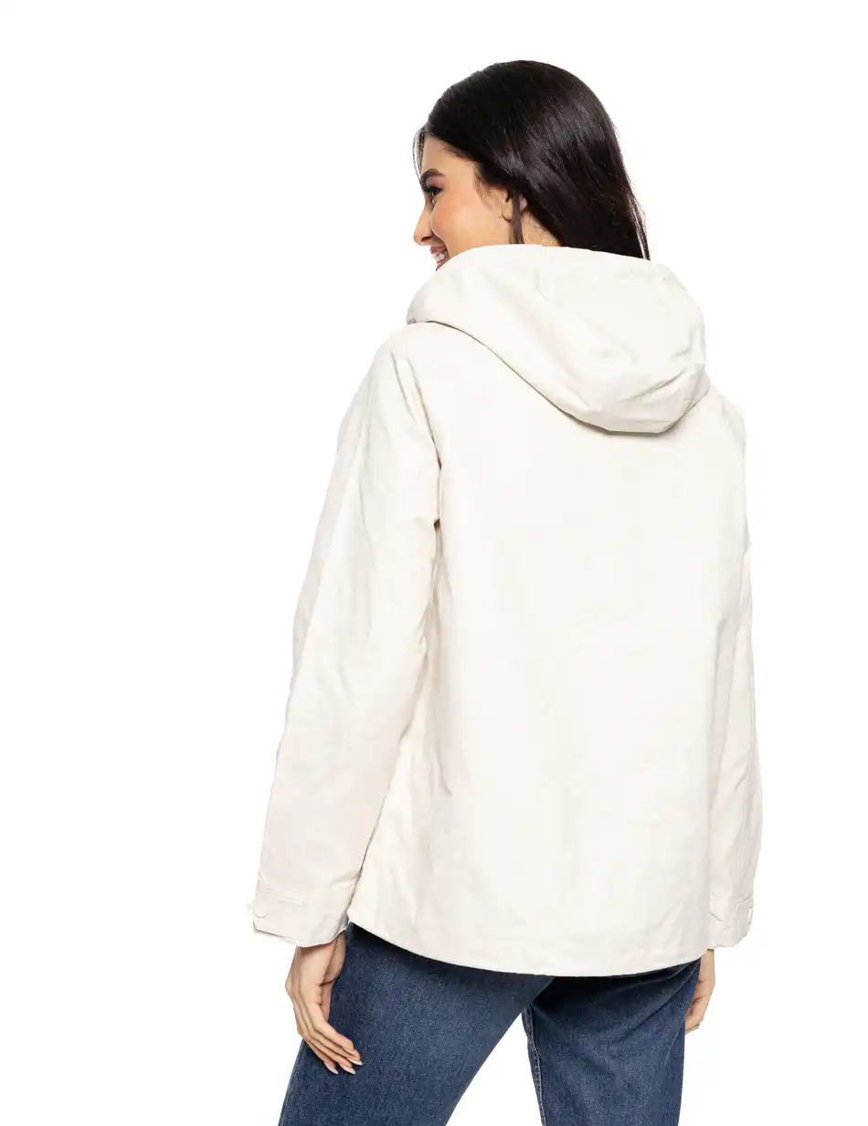 Biston fashion γυναικείο κοντό πανωφόρι με κουκούλα 51-101-008 ICE