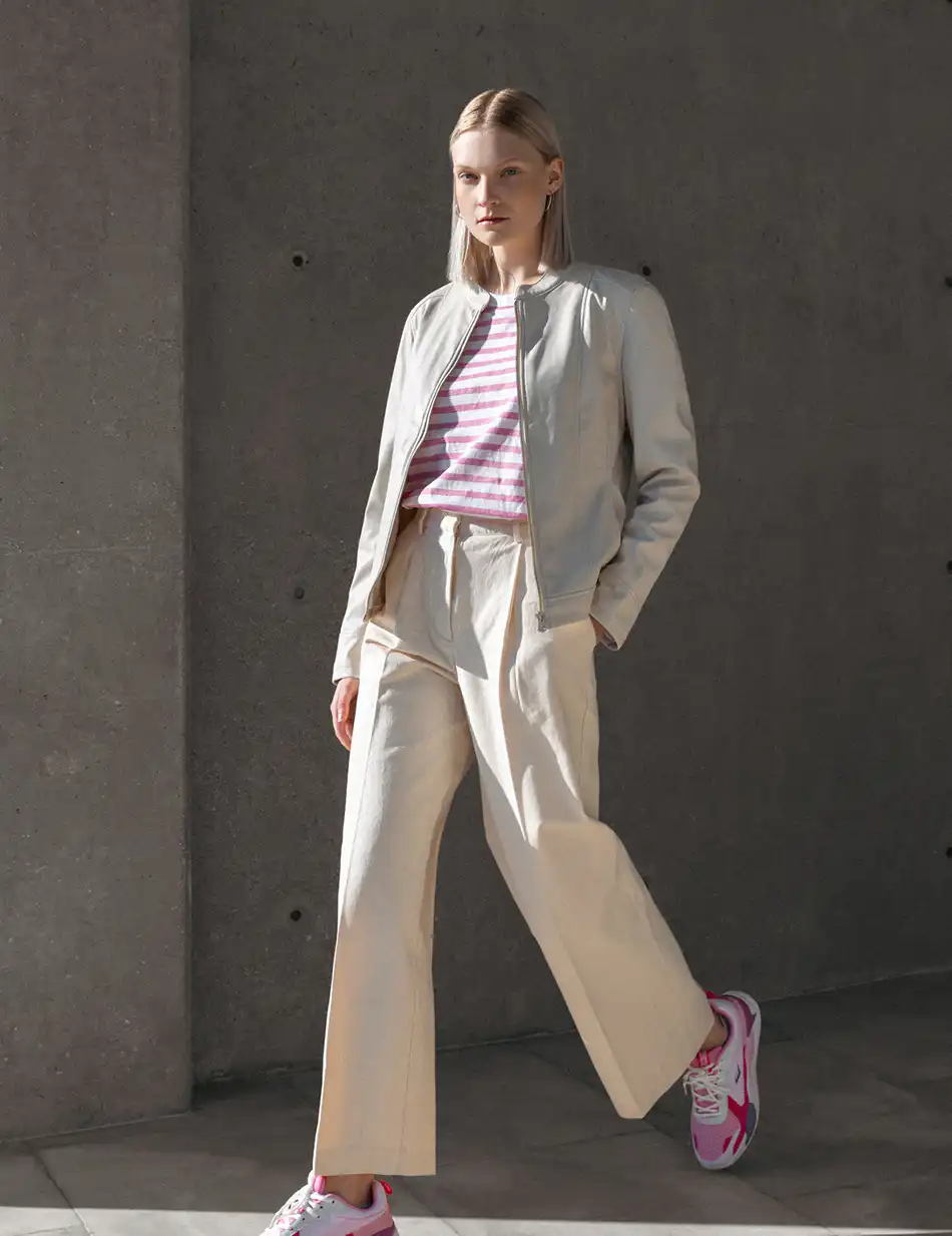 Biston fashion γυναικείο κοντό πανωφόρι από δερματίνη 51-101-015 SAND