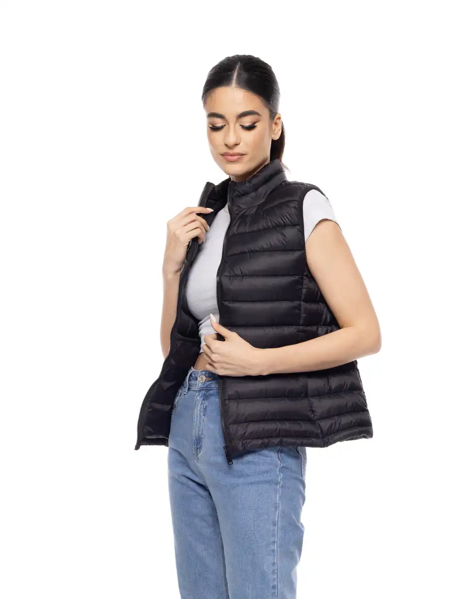 Biston fashion γυναικείο αμάνικο με γιακά 51-102-001 BLACK