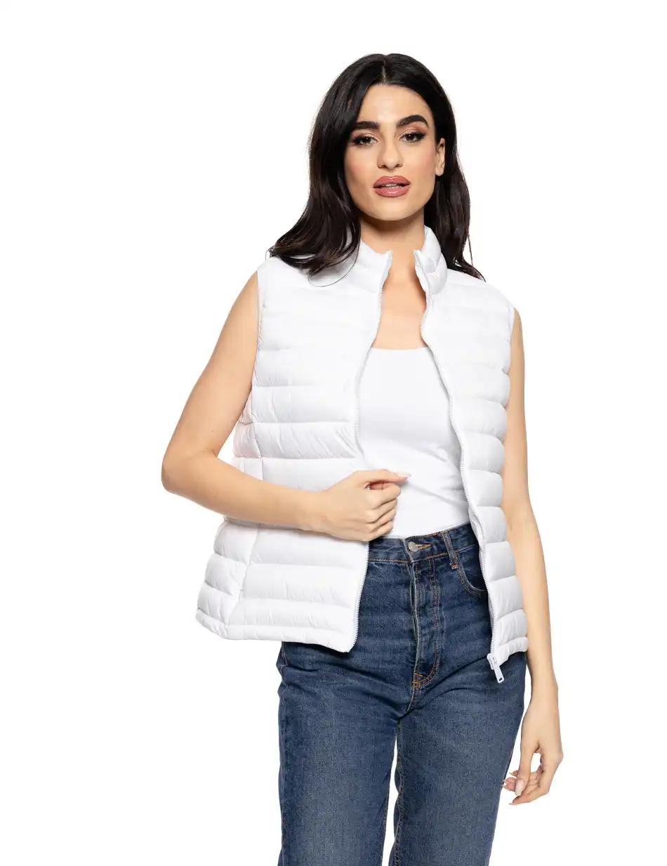 Biston fashion γυναικείο αμάνικο με γιακά 51-102-001 WHITE