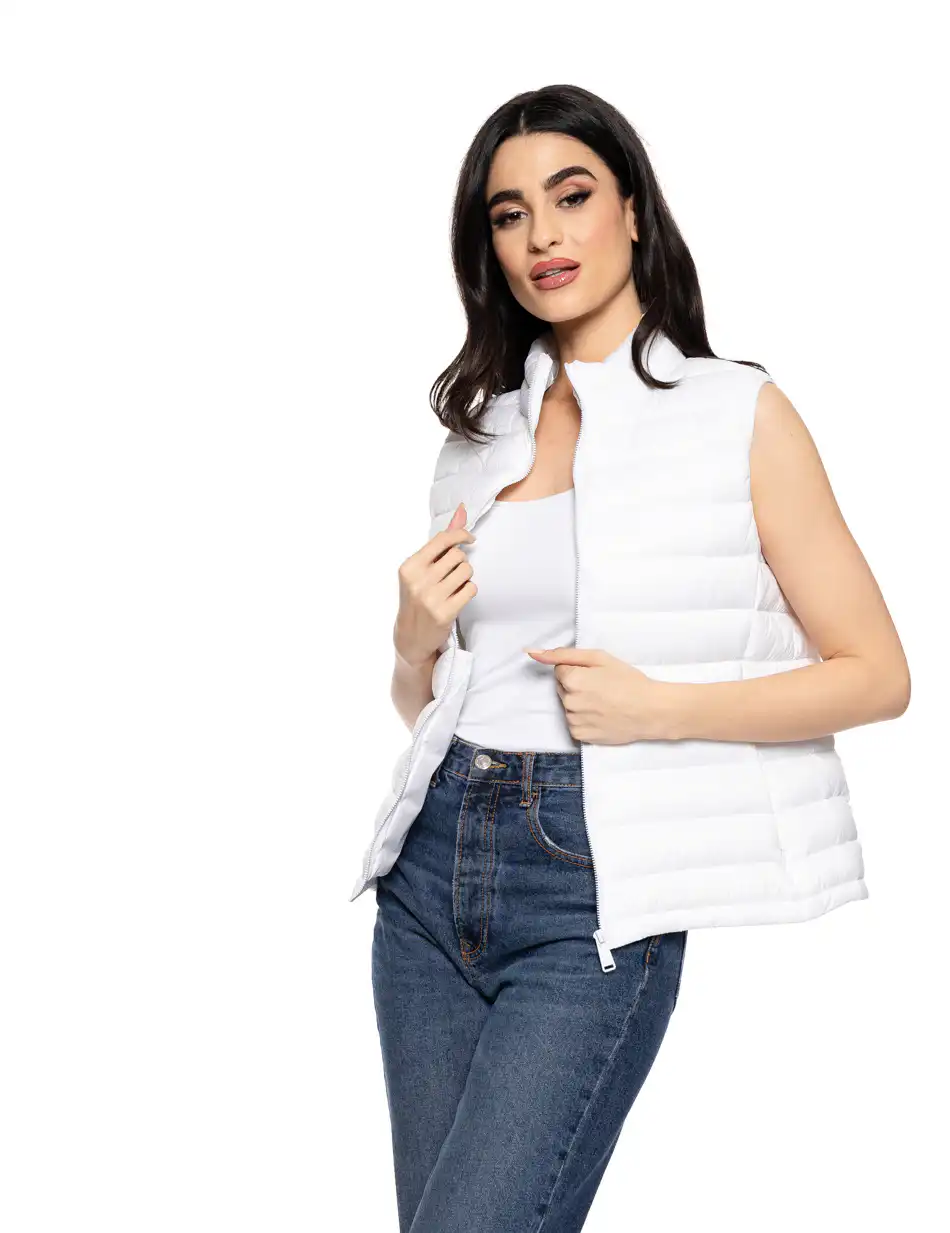 Biston fashion γυναικείο αμάνικο με γιακά 51-102-001 WHITE