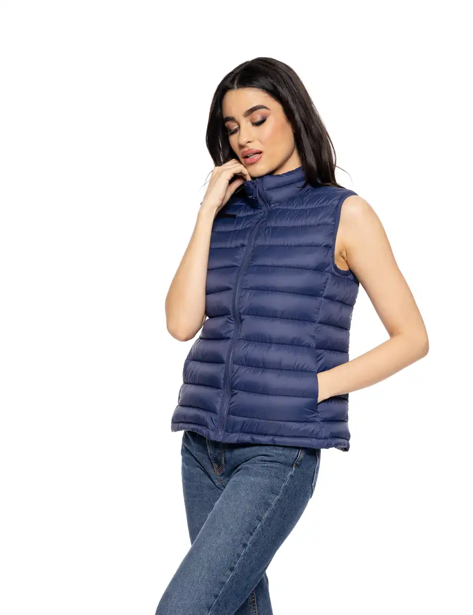 Biston fashion γυναικείο αμάνικο με γιακά 51-102-001 BLUE