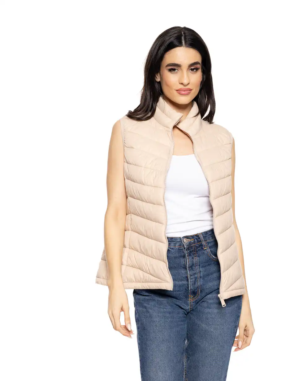 Splendid fashion γυναικείο αμάνικο με γιακά 51-102-003 LT BEIGE