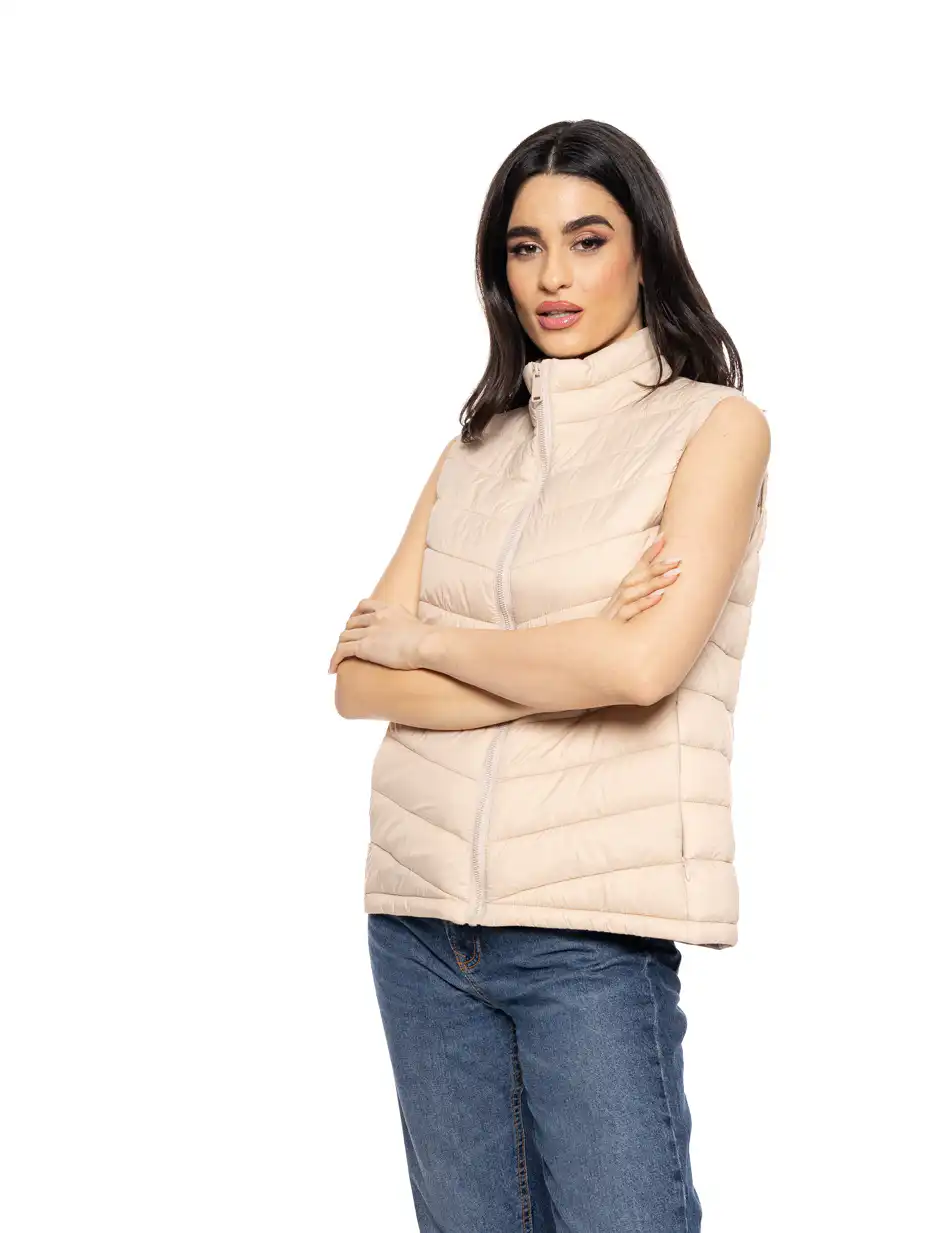 Splendid fashion γυναικείο αμάνικο με γιακά 51-102-003 LT BEIGE